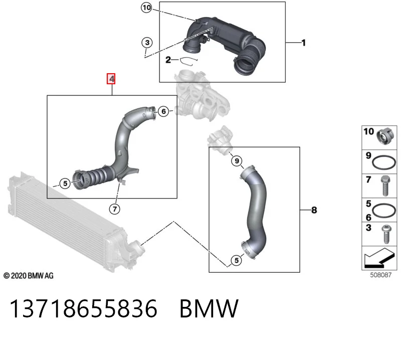 13718655836 BMW Przewód (króciec) intercoolera