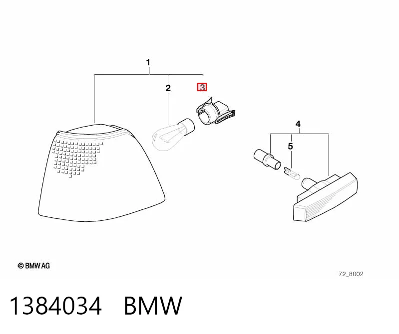 Do koszyka Kierunkowskaz prawy BMW 5  E34