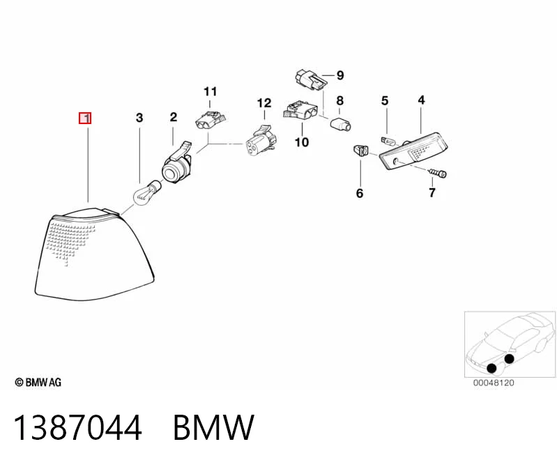 Kierunkowskaz prawy BMW 3 sedana (E36) (1990 - 1998) cena, od 34,76 USD