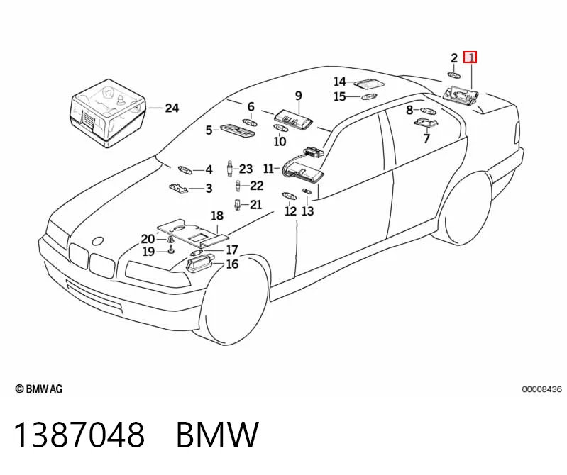 Lampa oświetlenia tylnej tablicy rejestracyjnej do BMW 3  E36