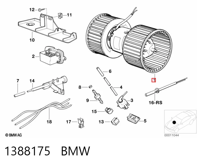 1388175 BMW Silniczek wentylatora nagrzewnicy (ogrzewacza wnętrza)