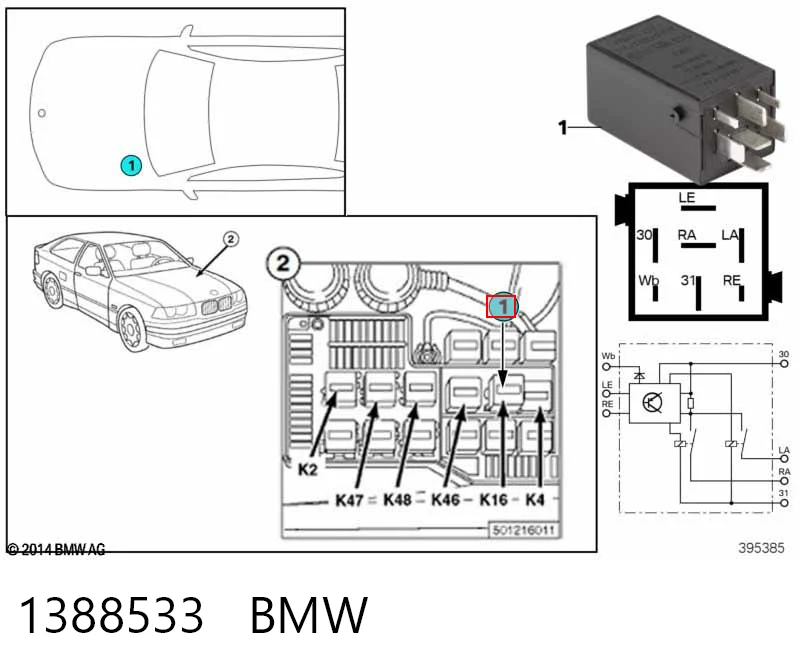 1388533 BMW Przekaźnik kierunkowskazów