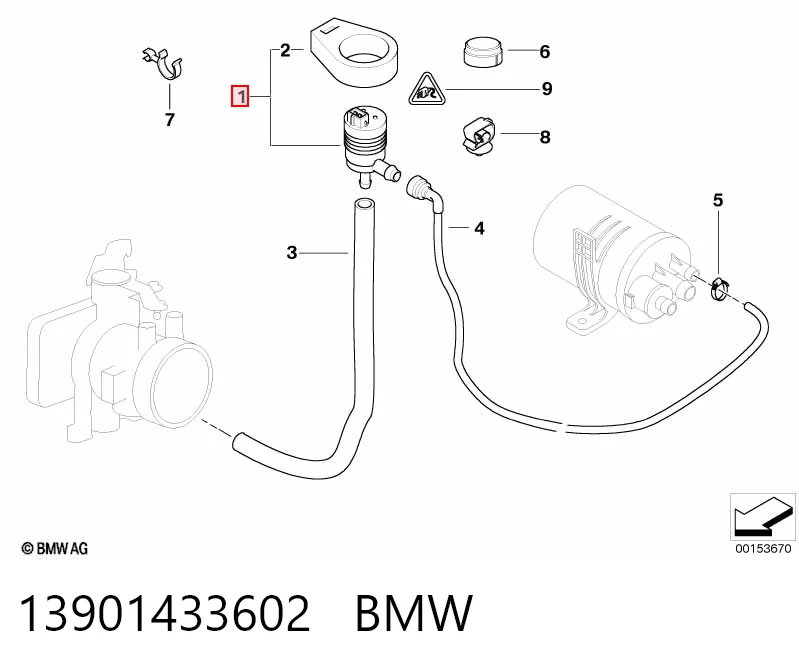 13901433602 BMW Zawór odpowietrzający zbiornika paliwa