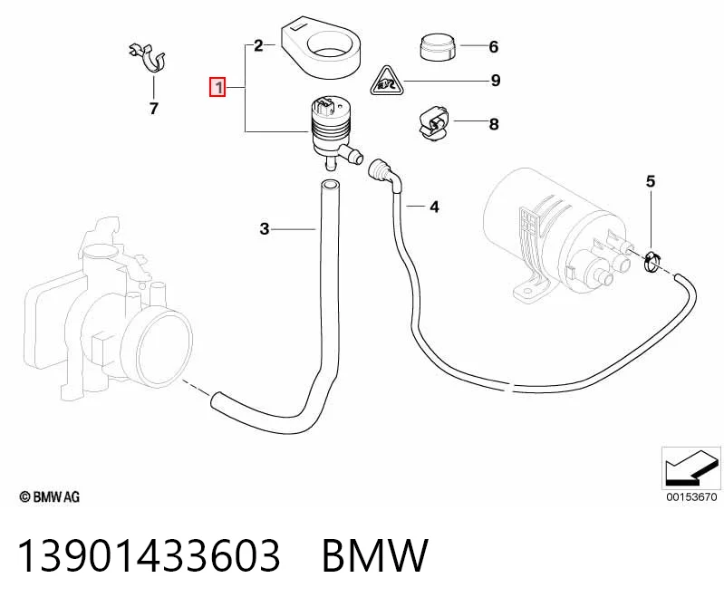 13901433603 BMW Zawór odpowietrzający zbiornika paliwa