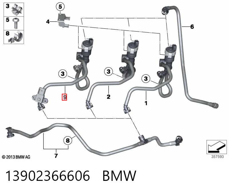 13902366606 BMW Zawór odpowietrzający zbiornika paliwa