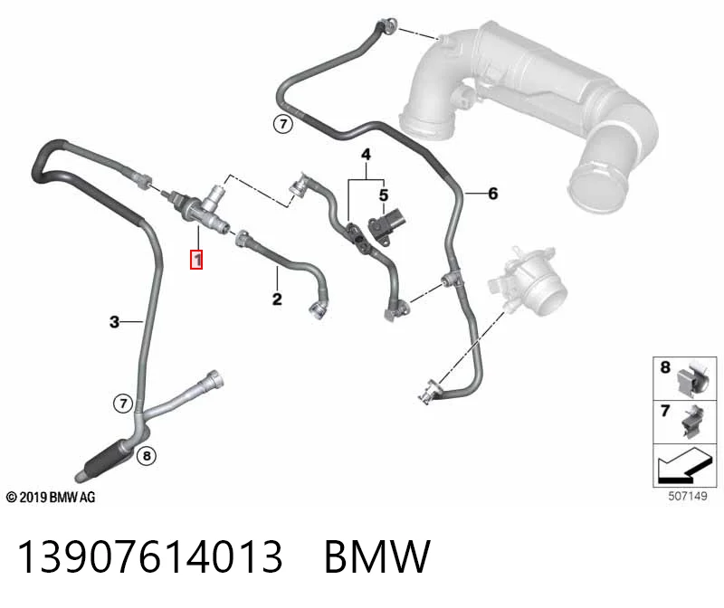 13907614013 BMW Zawór odpowietrzający zbiornika paliwa