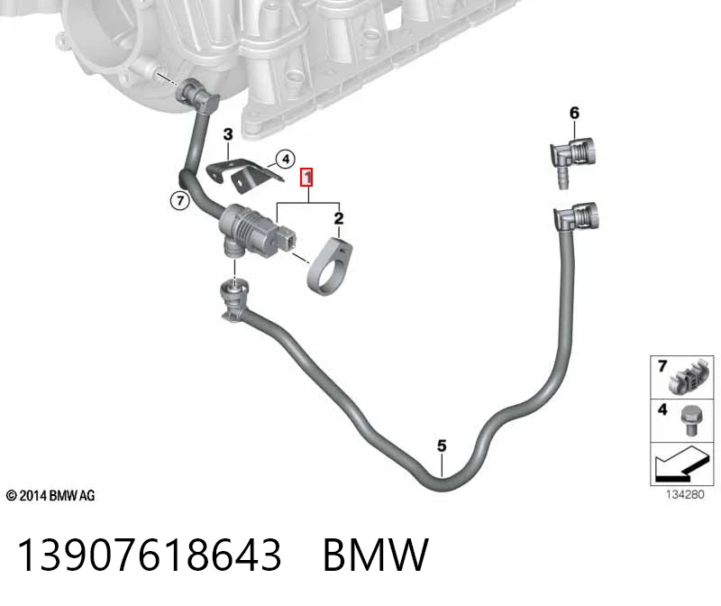 13907618643 BMW Zawór odpowietrzający zbiornika paliwa