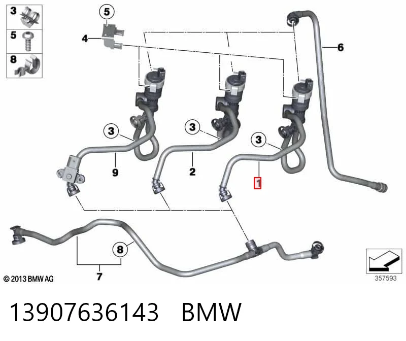 Zawór odpowietrzający zbiornika paliwa do BMW X5  F15, F85