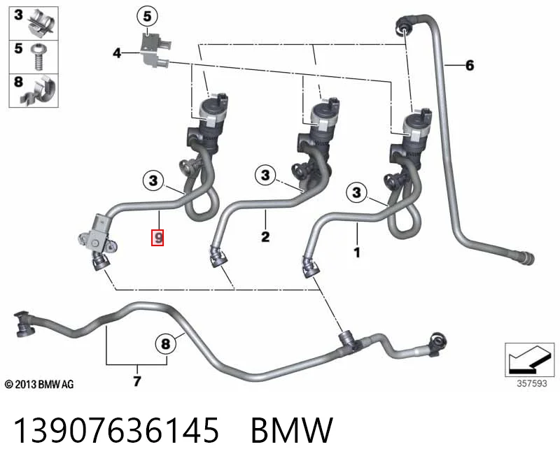13907636145 BMW Zawór odpowietrzający zbiornika paliwa