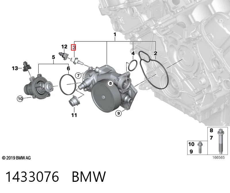 1433076 BMW Czujnik temperatury płynu chłodzącego