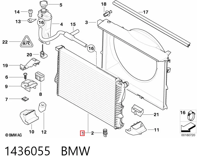 1436055 BMW Chłodnica silnika