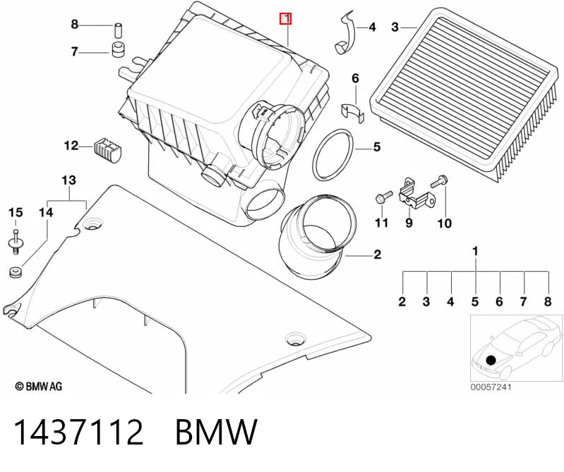 Obudowa filtra powietrza do BMW X5  E53