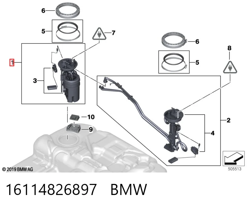 16114826897 BMW Moduł pompy paliwowej z czujnikiem poziomu paliwa