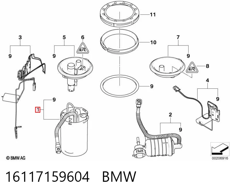 16117159604 BMW Moduł pompy paliwowej z czujnikiem poziomu paliwa