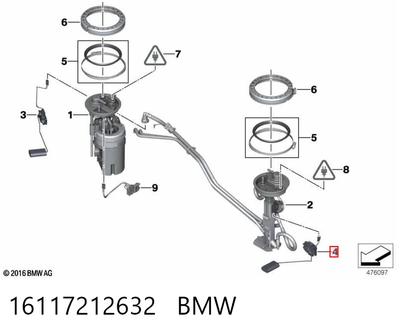 16117212632 BMW Czujnik poziomu paliwa w zbiorniku