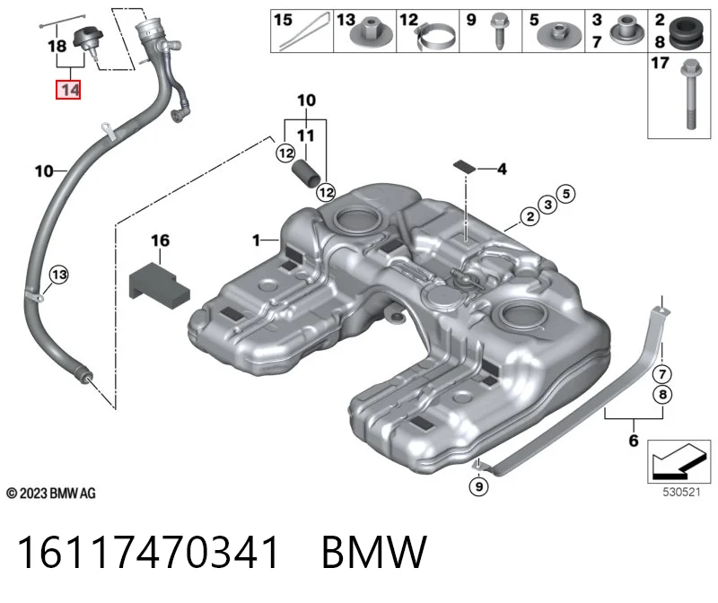 Korek wlewu paliwa do Volkswagen Tiguan 5N1, 5N2