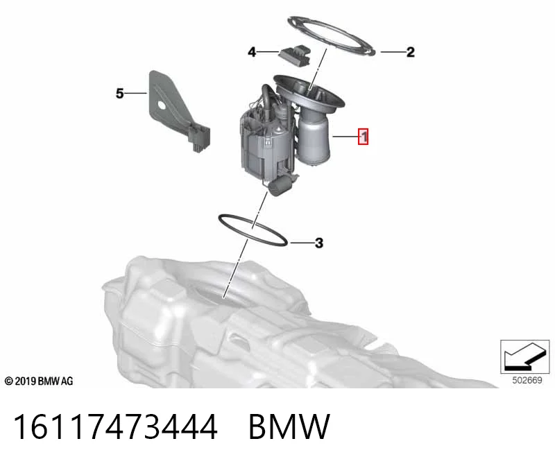 Moduł pompy paliwowej z czujnikiem poziomu paliwa do BMW 3  G20, G80, G28