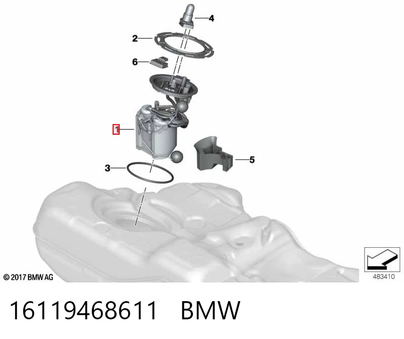 16119468611 BMW Moduł pompy paliwowej z czujnikiem poziomu paliwa