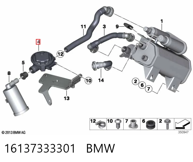 Zawór pochłaniacza oparów paliwa do BMW X5 F15, F85