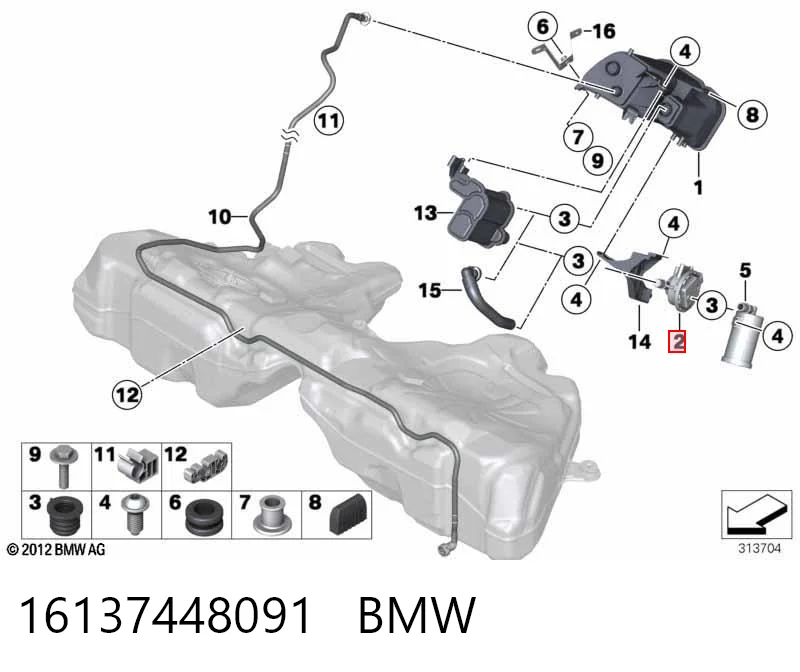 Zawór pochłaniacza oparów paliwa BMW X5 SUV (F15, F85) (2013 - 2018) cena, od 99,06 USD