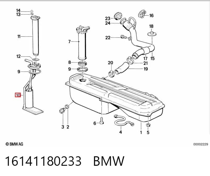 16141180233 BMW Moduł pompy paliwowej z czujnikiem poziomu paliwa