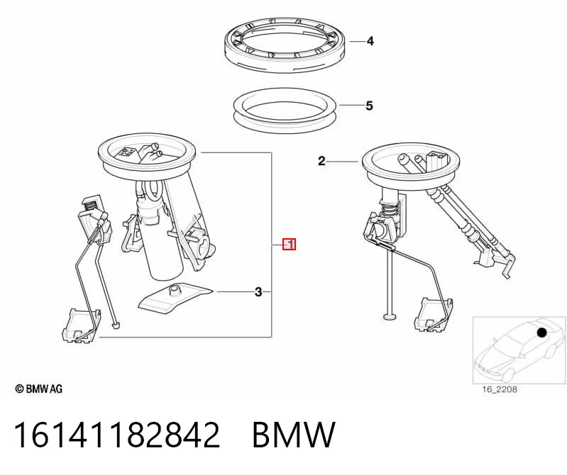 16141182842 BMW Moduł pompy paliwowej z czujnikiem poziomu paliwa
