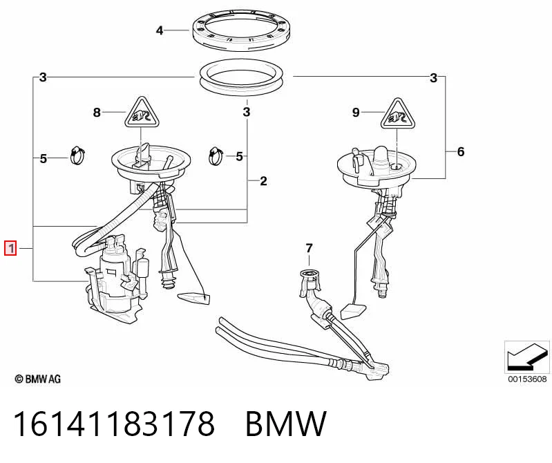 16141183178 BMW Moduł pompy paliwowej z czujnikiem poziomu paliwa
