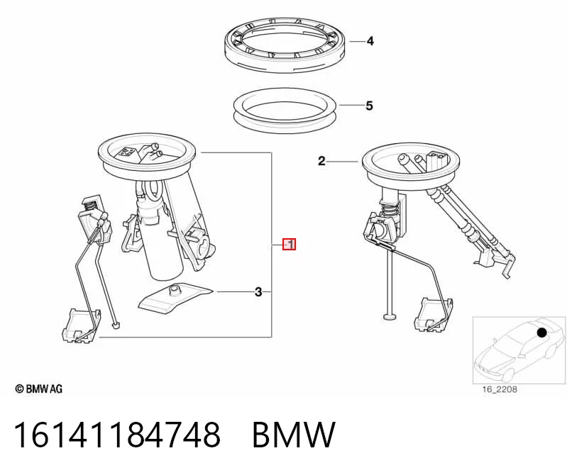 16141184748 BMW Moduł pompy paliwowej z czujnikiem poziomu paliwa
