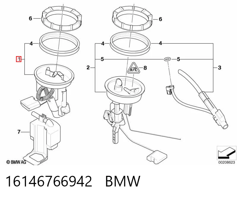 16146766942 BMW Moduł pompy paliwowej z czujnikiem poziomu paliwa