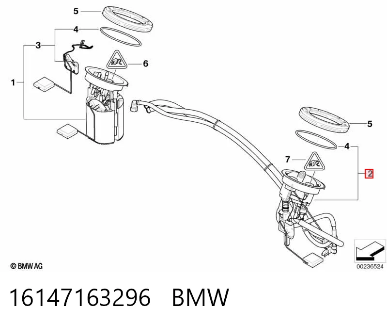 16147163296 BMW Moduł pompy paliwowej z czujnikiem poziomu paliwa