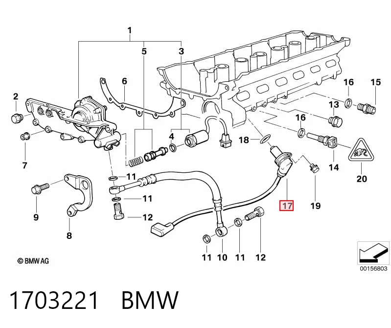 1703221 BMW Czujnik położenia wałka rozrządu