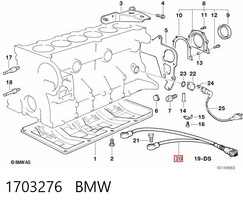 1703276 BMW Czujnik stukowy (czujnik spalania stukowego)