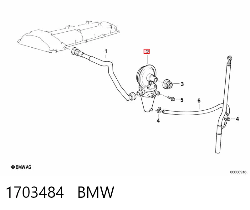 1703484 BMW Zawór PCV odpowietrzający silnik