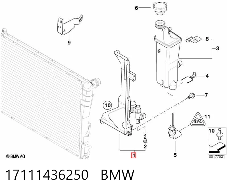 17111436250 BMW Wspornik chłodnicy lewy