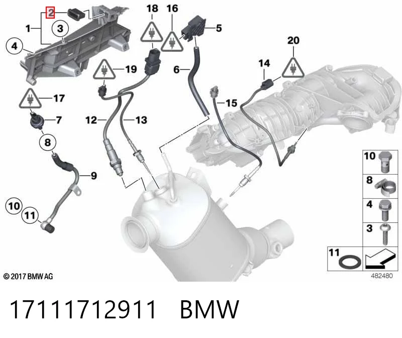 17111712911 BMW Wspornik (uchwyt) tłumika tylny