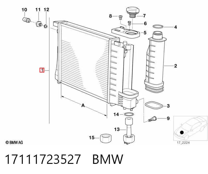 17111723527 BMW Chłodnica silnika