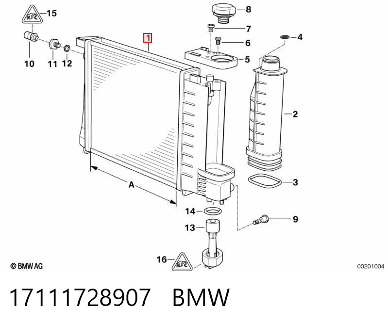 17111728907 BMW Chłodnica silnika