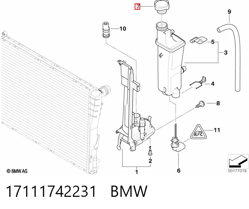 17111742231 BMW Pokrywa (korek) chłodnicy