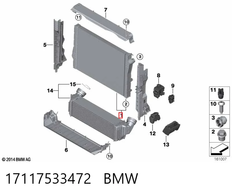 17117533472 BMW Chłodnica silnika