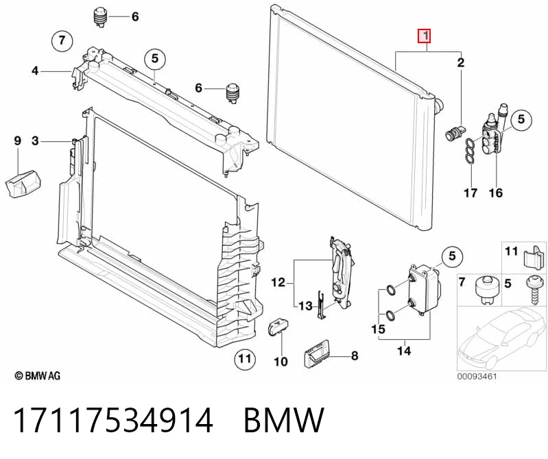 17117534914 BMW Chłodnica silnika