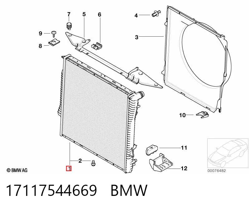 17117544669 BMW Chłodnica silnika