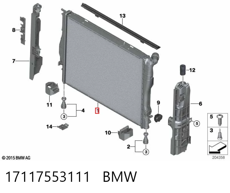 17117553111 BMW Chłodnica silnika