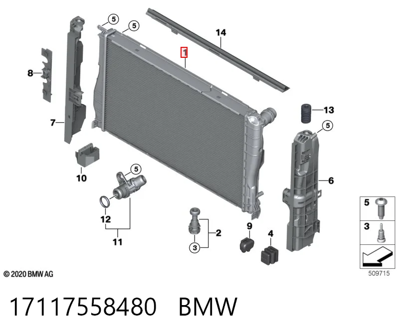 17117558480 BMW Chłodnica silnika