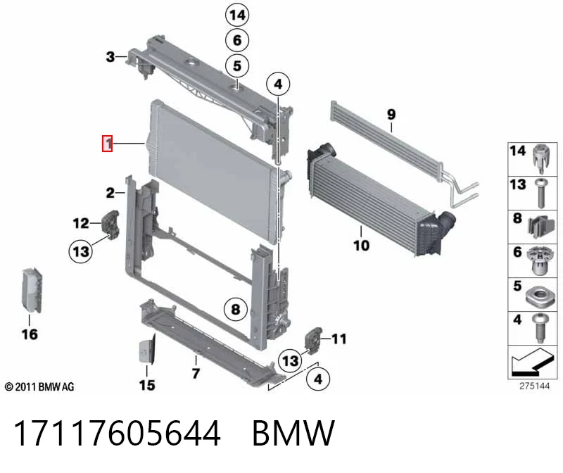 17117605644 BMW Chłodnica silnika