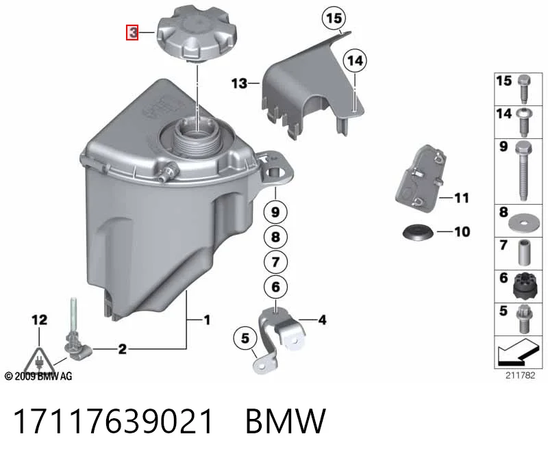 17117639021 BMW Pokrywa (korek) zbiornika wyrównawczego
