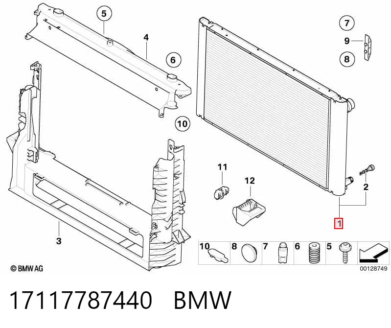 17117787440 BMW Chłodnica silnika
