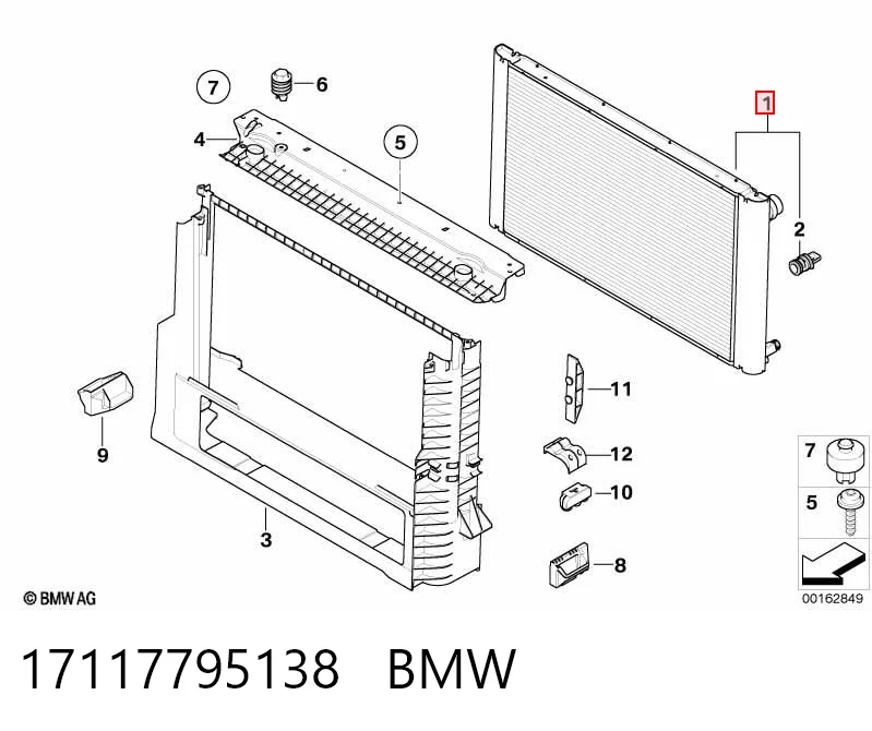 17117795138 BMW Chłodnica silnika