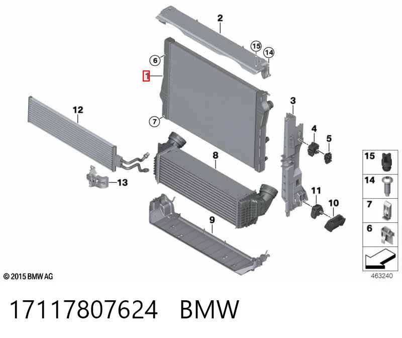 17117807624 BMW Chłodnica silnika