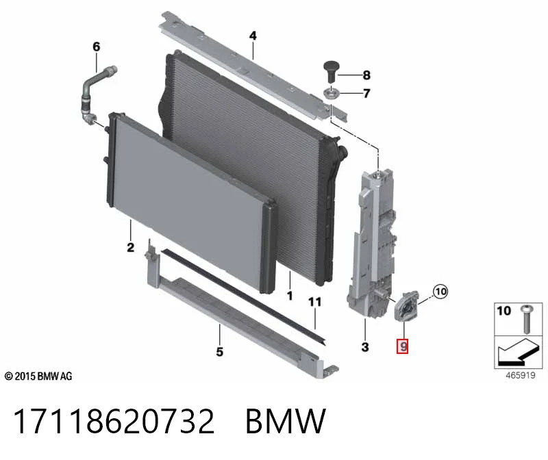 17118620732 BMW Uchwyt dolnej chłodnicy