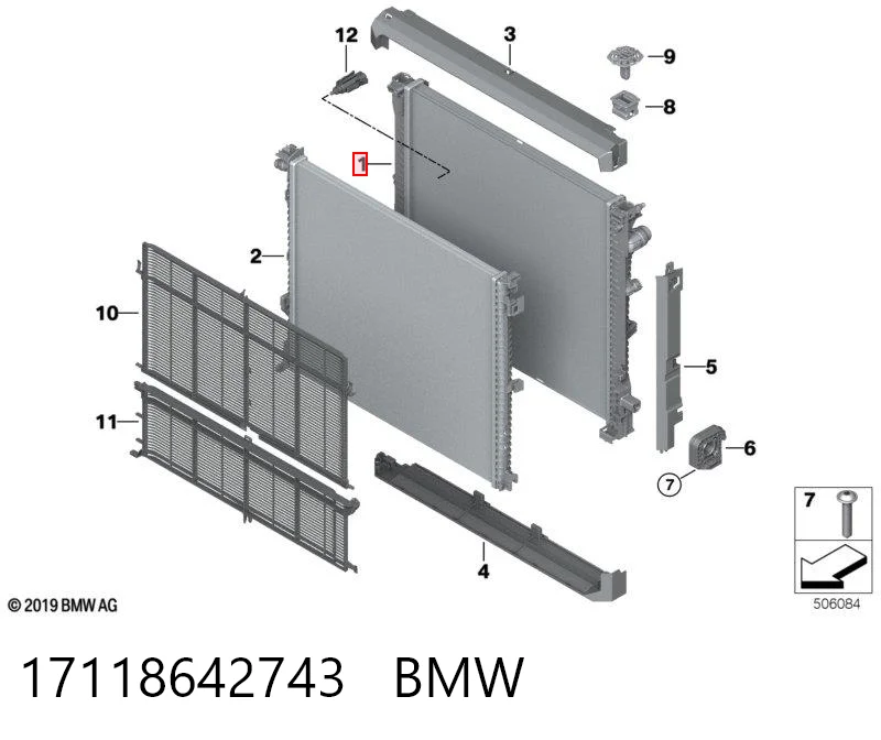 17118642743 BMW Chłodnica silnika